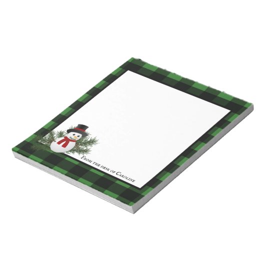 Snowman Buffalo Kariert Personalisierte Notepad Notizblock (Rotiert)