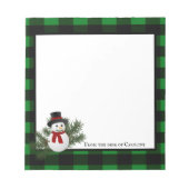 Snowman Buffalo Kariert Personalisierte Notepad Notizblock (Vorderseite)
