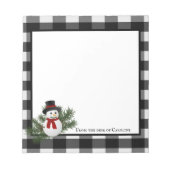 Snowman Buffalo Kariert Personalisierte Notepad Notizblock (Vorderseite)