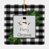 Snowman Buffalo Karierte Keramik Keramikornament (Rückseite)