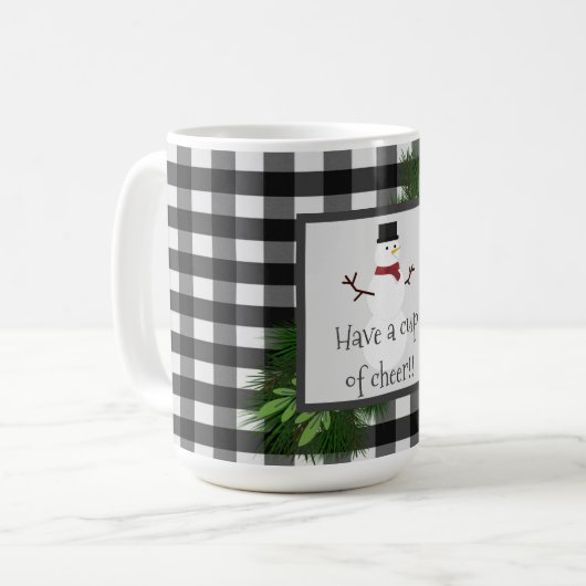 Snowman Buffalo Karierte Tasse (Vorderseite Links)