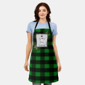Snowman Buffalo Karierte Weihnachtsgrün Schürze (Getragen)