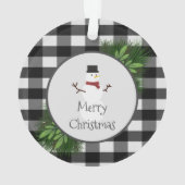 Snowman Buffalo Kariertes Ornament (Rückseite)