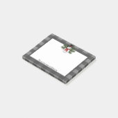 Snowman Buffalo lächelnd Kariert Personalisiert Post-it Klebezettel (angewinkelt)