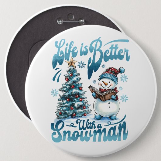 Snowman Button (Vorne & Hinten)