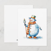 Snowman C - Wasserfarben Feiertagskarte (Vorne/Hinten)