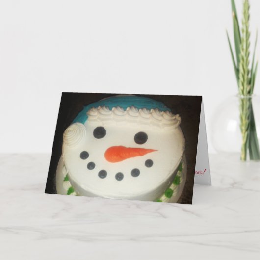 "Snowman Cake" Christmas Card #1 Karte (Vorderseite)