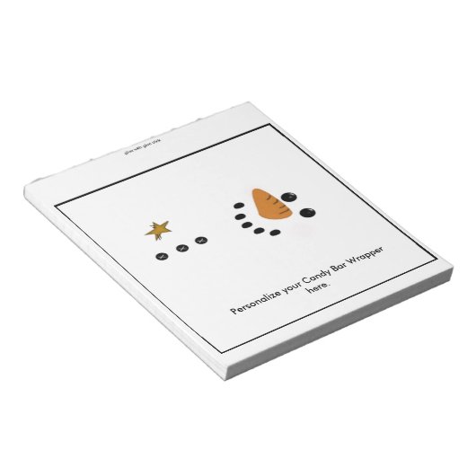Snowman Candy Bar Wrapper Gastgeschenk Notizblock (angewinkelt)