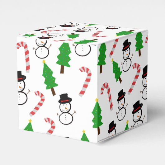 Snowman Candy Cane Christmas Tree Geschenkschachtel (Vorderseite)