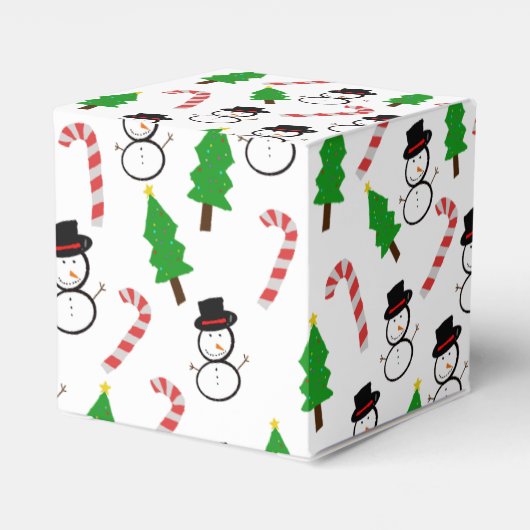 Snowman Candy Cane Christmas Tree Geschenkschachtel (Rückseite)