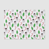 Snowman Candy Cane Christmas Tree Seidenpapier (Vorderseite)