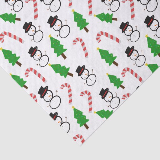 Snowman Candy Cane Christmas Tree Seidenpapier (Ausschnitt)