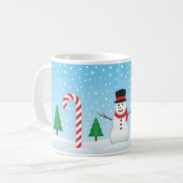 Snowman & Candy Cane Winter Wonderland Kaffeetasse