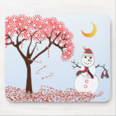 SnowMan CandyCane Tree MousePad (Vorne)