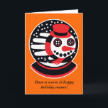 Snowman card feiertagskarte<br><div class="desc">Customize the text on this card to send your best wishes to friends and family. This Snowman is part of a great family of other Hand Critters.</div>