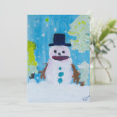 Snowman Card Feiertagskarte (Stehend Vorderseite)
