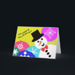 Snowman Card Feiertagskarte<br><div class="desc">Ein Gentleman Snowman, umgeben von dekorativen Ornamenten</div>