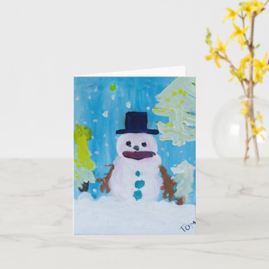 Snowman Card Karte (Gelbe Blume)