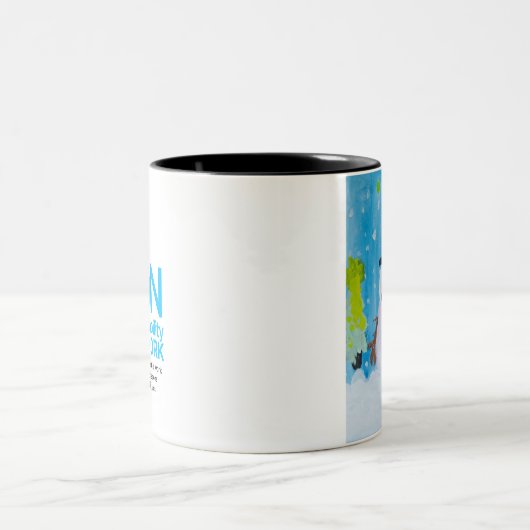 Snowman Card Zweifarbige Tasse (Mittel)