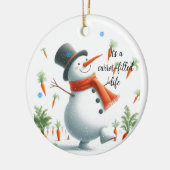 Snowman Carrot - Leben Keramik Ornament (Links)
