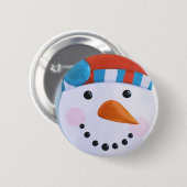 Snowman Carrot Nose Winter Weihnachten Button (Vorne & Hinten)