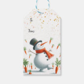 Snowman Carrot Patch Dance Geschenkanhänger (Vorderseite)