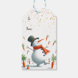 Snowman Carrot Patch Dance Geschenkanhänger