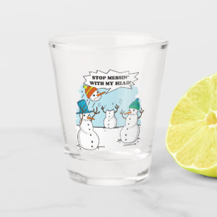 Snowman-Cartoon-lustiges Zeichnen Schnapsglas