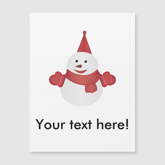 Snowman Cartoon Magnetkarte (Vorderseite)