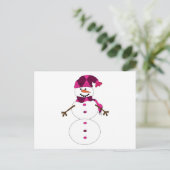 Snowman Cartoon Postkarte (Stehend Vorderseite)
