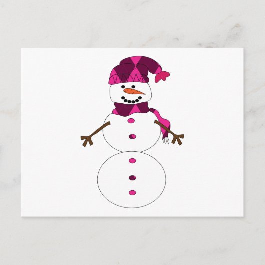 Snowman Cartoon Postkarte (Vorderseite)