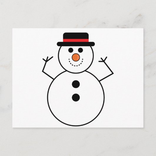 Snowman Cartoon Postkarte (Vorderseite)