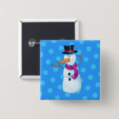 Snowman-Cartoon-Vatiknopf Button (Vorne & Hinten)