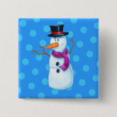Snowman-Cartoon-Vatiknopf Button (Vorderseite)