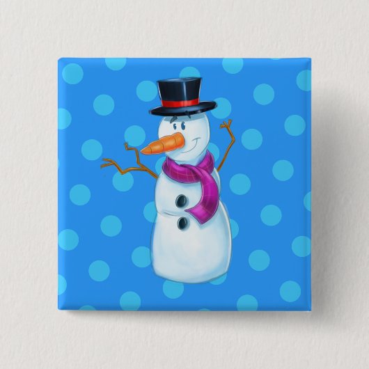 Snowman-Cartoon-Vatiknopf Button (Vorderseite)