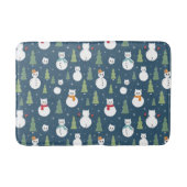 Snowman Cats Holiday Pattern Badematte (Vorderseite)