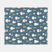 Snowman Cats Holiday Pattern Fleecedecke (Vorderseite (Horizontal))