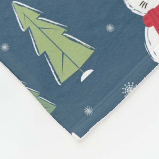 Snowman Cats Holiday Pattern Fleecedecke (Ecke)