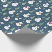 Snowman Cats Holiday Pattern Geschenkpapier (Ecke)