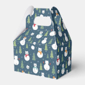 Snowman Cats Holiday Pattern Geschenkschachtel (Rückseite)