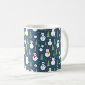Snowman Cats Holiday Pattern Kaffeetasse (VorderseiteRechts)