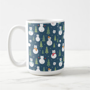 Snowman Cats Holiday Pattern Kaffeetasse