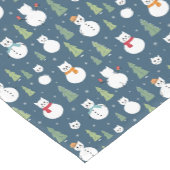 Snowman Cats Holiday Pattern Kurzer Tischläufer (Ecke)