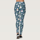 Snowman Cats Holiday Pattern Leggings (Rückseite)