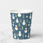 Snowman Cats Holiday Pattern Pappbecher (Links)
