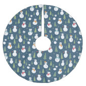 Snowman Cats Holiday Pattern Polyester Weihnachtsbaumdecke (Vorderseite)
