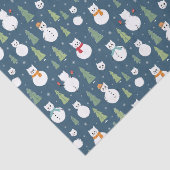 Snowman Cats Holiday Pattern Seidenpapier (Ausschnitt)