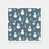 Snowman Cats Holiday Pattern Serviette (Vorderseite)
