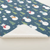 Snowman Cats Holiday Pattern Sherpadecke (3/4)