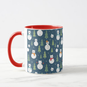 Snowman Cats Holiday Pattern Tasse